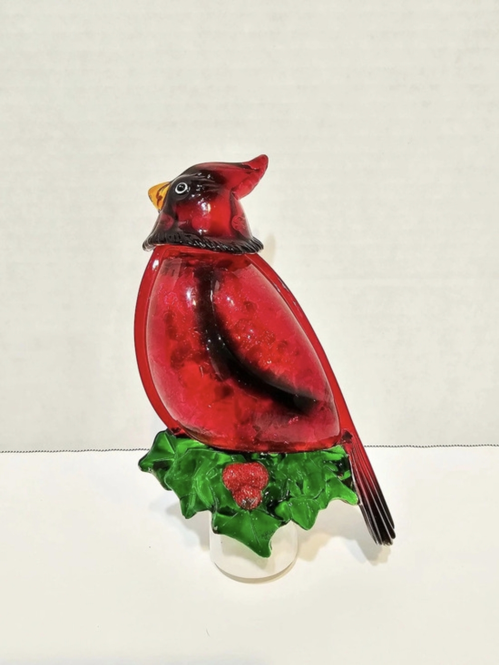 Christmas Red Cardianal And Holly Berry Electric Night-Light